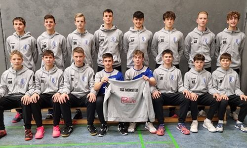 Handball-Nachwuchs der TSG Münster in Platon-Trikots